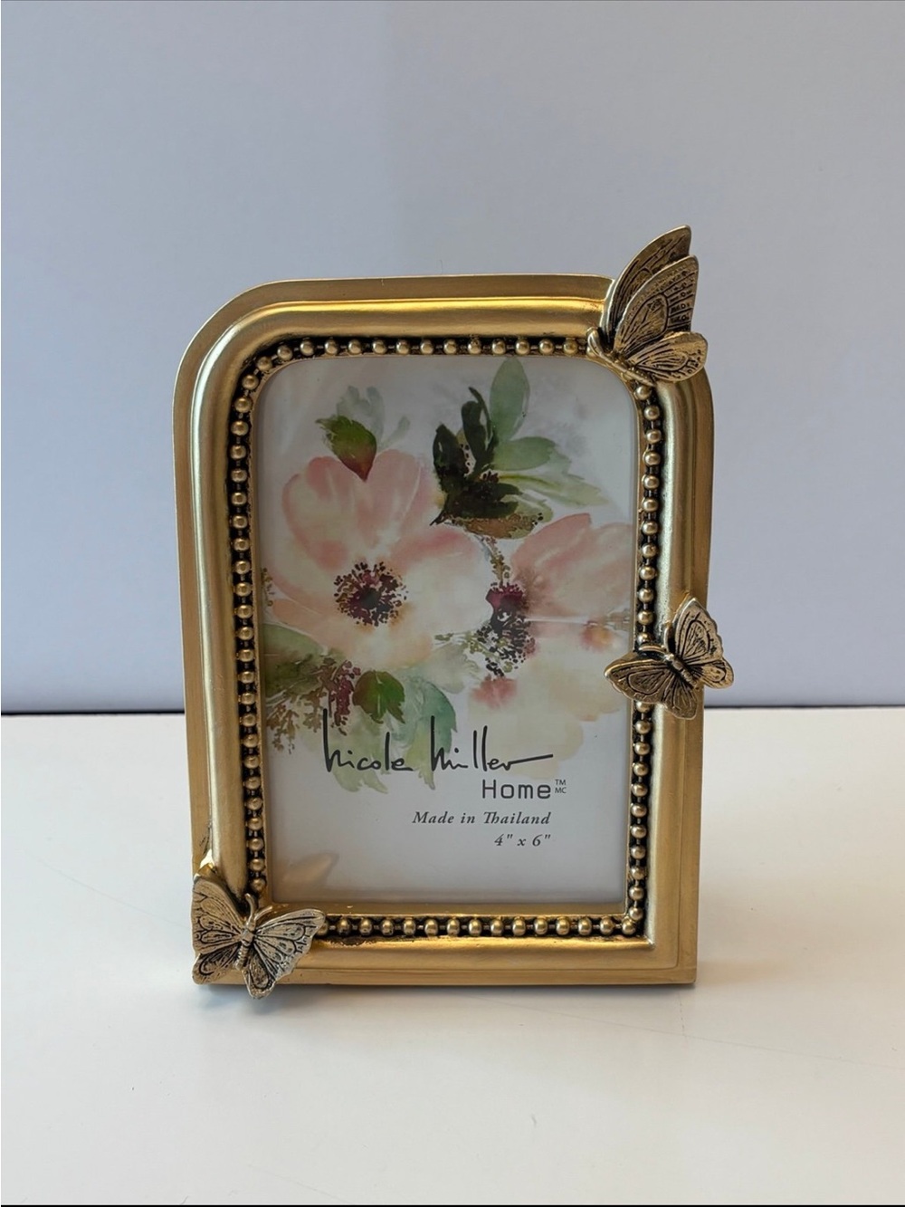 Nicole Miller Gold Butterfly Beaded Frame - Gold